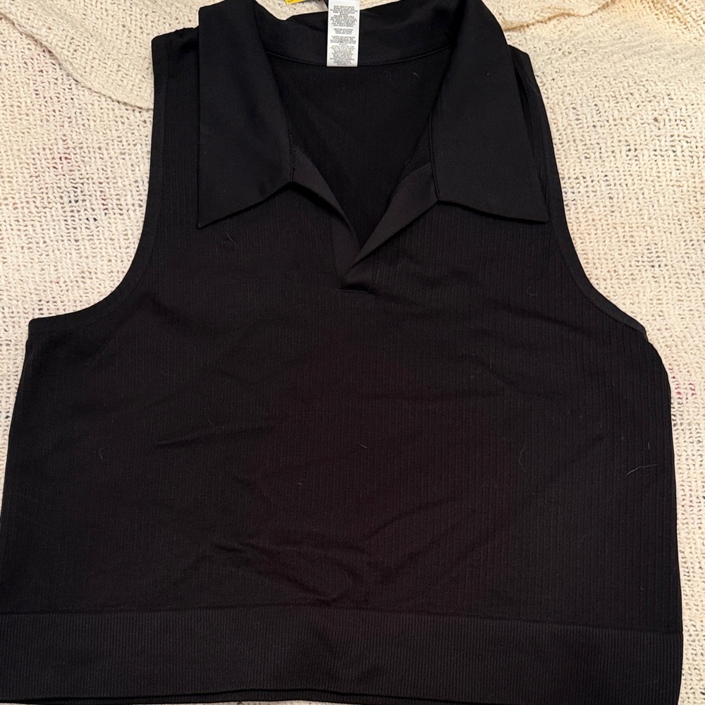 DVF x Target Black Collared Top